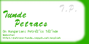 tunde petracs business card